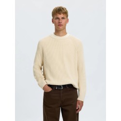 Brauner Strickpullover aus Bio-Baumwolle