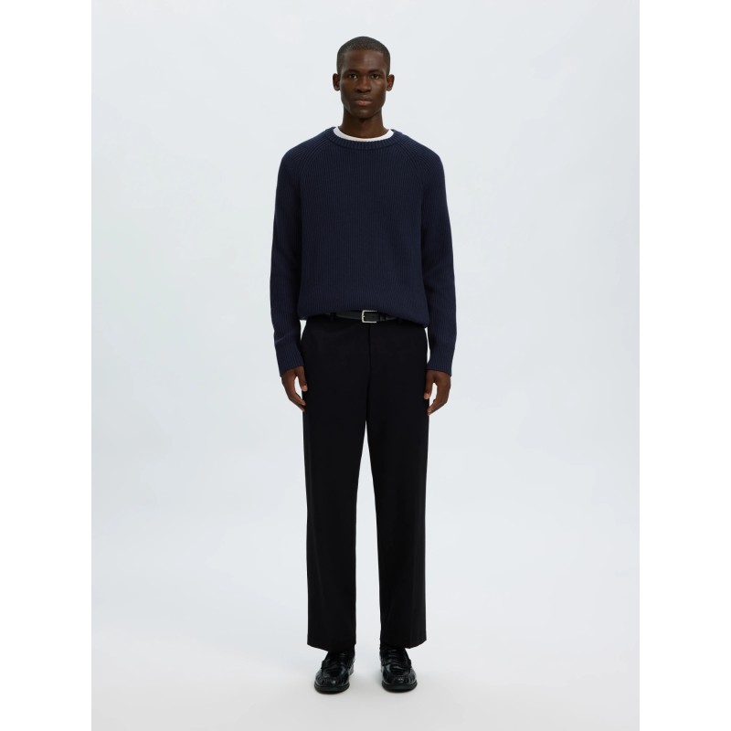 Brauner Strickpullover aus Bio-Baumwolle