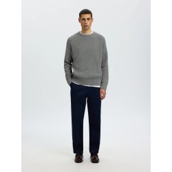 Brauner Strickpullover aus Bio-Baumwolle