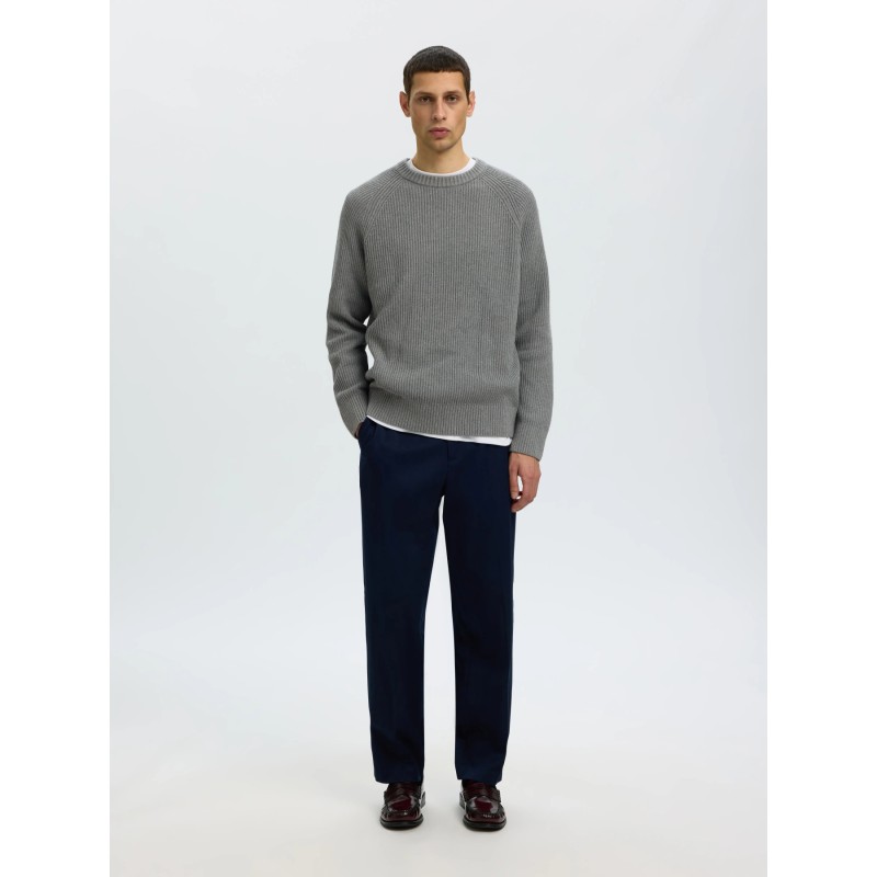 SLMBRAUN KNIT RLX RIB CREW NECK NOOS