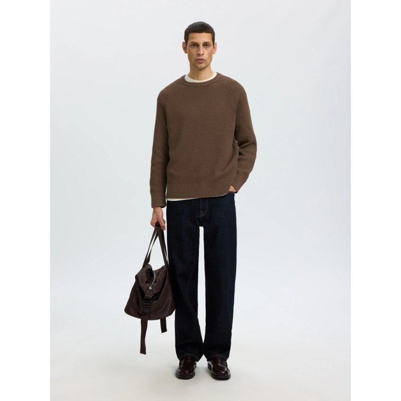 SLMBRAUN KNIT RLX RIB CREW NECK NOOS