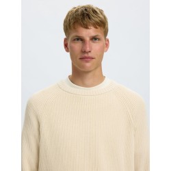 Brauner Strickpullover aus Bio-Baumwolle
