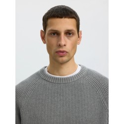 Brauner Strickpullover aus Bio-Baumwolle