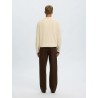 Brauner Strickpullover aus Bio-Baumwolle