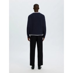 Brauner Strickpullover aus Bio-Baumwolle