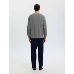 Brauner Strickpullover aus Bio-Baumwolle