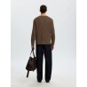 Brauner Strickpullover aus Bio-Baumwolle