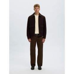 Brauner Strickpullover aus Bio-Baumwolle