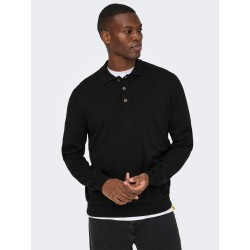 ONSLOUI REG 12 LS MEL POLO KNIT NOOS