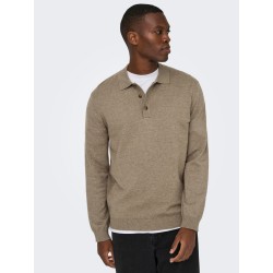 ONSLOUI REG 12 LS MEL POLO KNIT NOOS