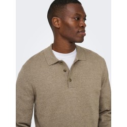 ONSLOUI polo in maglia da uomo a maniche lunghe