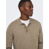 ONSLOUI REG 12 LS MEL POLO KNIT NOOS