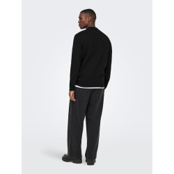 ONSLOUI REG 12 LS MEL POLO KNIT NOOS