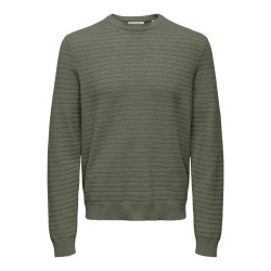 Pullover uomo strutturato con scollo girocollo