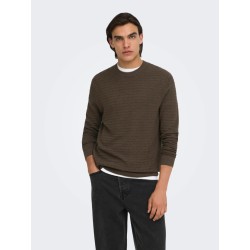Pullover uomo strutturato con scollo girocollo