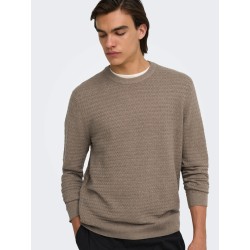 Pullover uomo strutturato con scollo girocollo