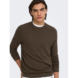 Pullover uomo strutturato con scollo girocollo