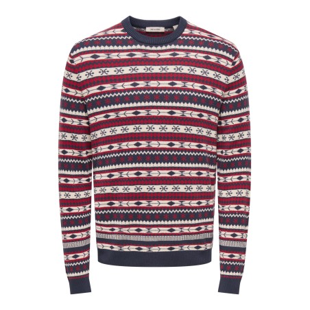 Weihnachtlicher Baumwoll-Strickpullover für Herren
