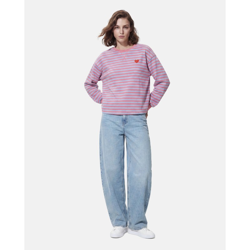 PCFLORA Sweatshirt mit Stickerei für Damen