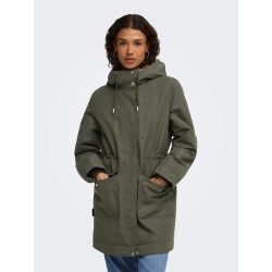 JDY Parka con cappuccio e fodera in pelliccia sintetica