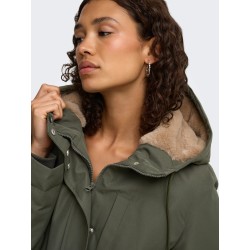 JDY Parka mit Kapuze und Kunstfellfutter