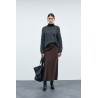 VIELLETTE High-Waist-Midirock aus Satin