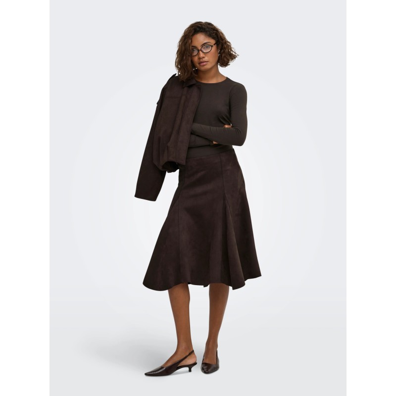 ONLSTINA High-Waist-Rock aus Velourslederimitat