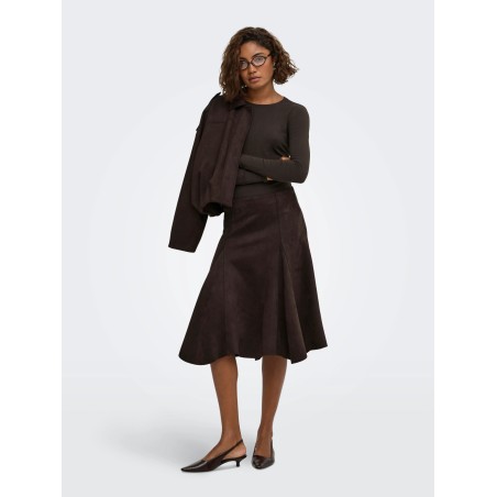 ONLSTINA High-Waist-Rock aus Velourslederimitat