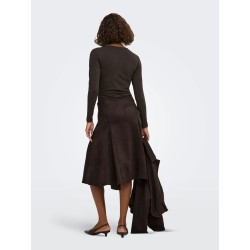 ONLSTINA High-Waist-Rock aus Velourslederimitat