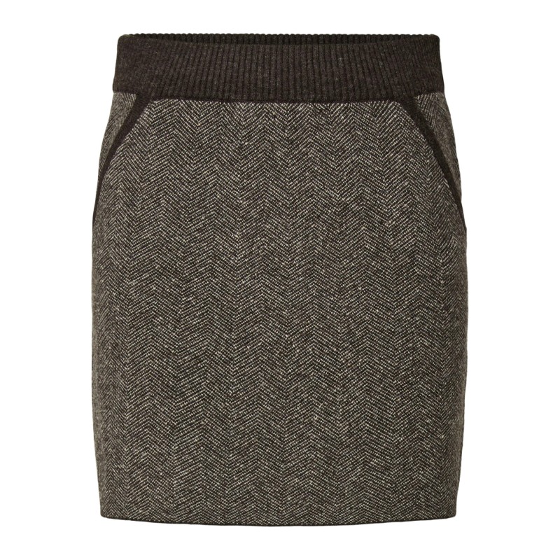 PCANGLICA gonna mini in maglia a vita alta