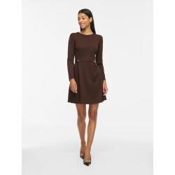 VICLARA L/S O-NECK BUTTON SHORT DRESS/KA