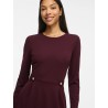 VICLARA L/S O-NECK BUTTON SHORT DRESS/KA