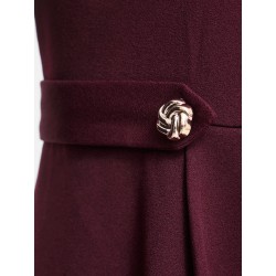 VICLARA L/S O-NECK BUTTON SHORT DRESS/KA