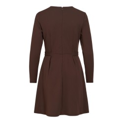 VICLARA L/S O-NECK BUTTON SHORT DRESS/KA