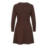 VICLARA L/S O-NECK BUTTON SHORT DRESS/KA