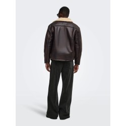 Giacca ONSRIKER PU effetto shearling biker