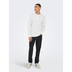 ONSTOBIE Henley-T-Shirt mit Waffelstruktur