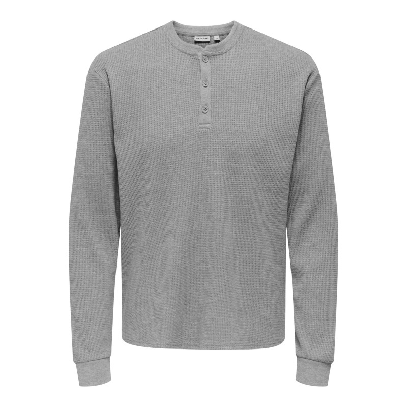 ONSTOBIE Henley-T-Shirt mit Waffelstruktur