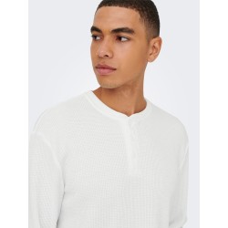 ONSTOBIE Henley-T-Shirt mit Waffelstruktur