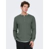 ONSTOBIE Henley-T-Shirt mit Waffelstruktur