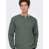 ONSTOBIE Henley-T-Shirt mit Waffelstruktur