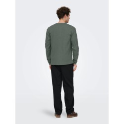 ONSTOBIE Henley-T-Shirt mit Waffelstruktur