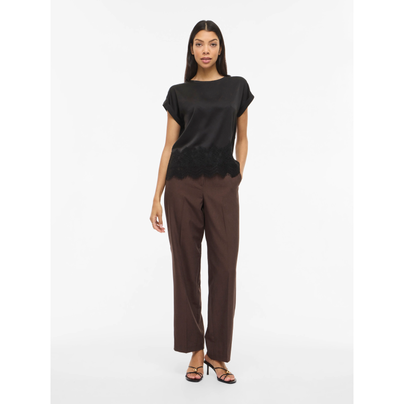 Blusa VIELLETTE in raso con dettaglio in pizzo