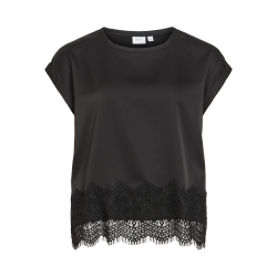 Blusa VIELLETTE in raso con dettaglio in pizzo