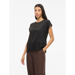 VIELLETTE S/S FULL SATIN LACE TOP - NOOS