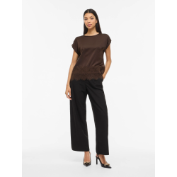 VIELLETTE S/S FULL SATIN LACE TOP - NOOS