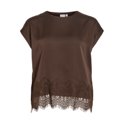VIELLETTE S/S FULL SATIN LACE TOP - NOOS