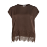VIELLETTE Satin-Bluse mit Spitzendetail