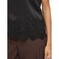 Blusa VIELLETTE in raso con dettaglio in pizzo