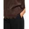 Blusa VIELLETTE in raso con dettaglio in pizzo